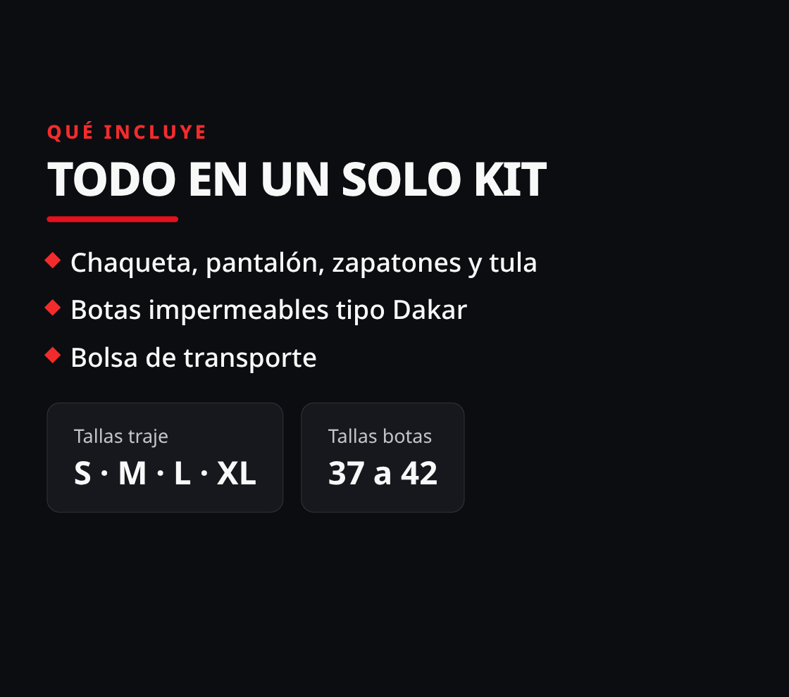 Kit conjunto impermeable + botas dakar