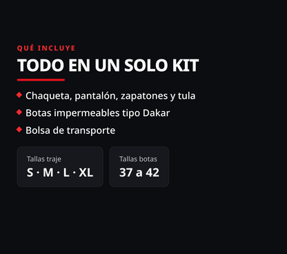 Kit conjunto impermeable + botas dakar